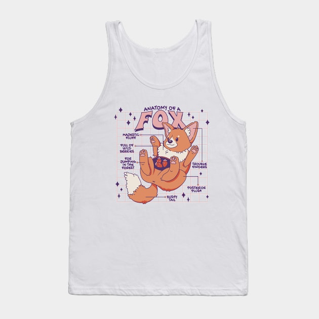 Anatomy Of A Fox Cute Funny Fox Design Tank Top by UNDERGROUNDROOTS